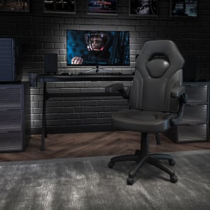 Flash Furniture X10 Ergonomic LeatherSoft Faux Leather High Back Racing Gaming Chair With Flip Up Arms Black PopularChairscom   