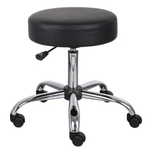 Boss Office Products Medical Stool With Antimicrobial Vinyl BlackChrome PopularChairscom   