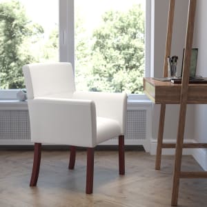 Flash Furniture Leathersoft SideReception Chairs White PopularChairscom   