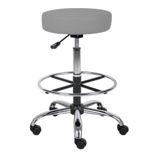 Boss Office Products Medical Drafting Stool, Caressoft Vinyl, Gray