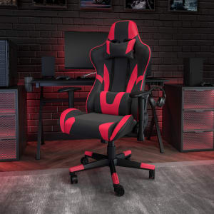 Flash Furniture X20 Ergonomic LeatherSoft Faux Leather High Back Racing Gaming Chair RedBlack PopularChairscom   