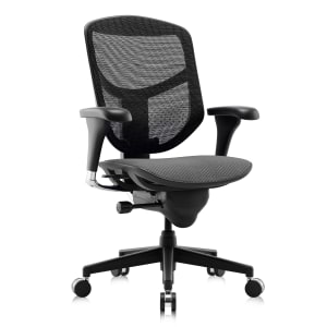 WorkPro Quantum 9000 Series Ergonomic Mesh/Premium Fabric Mid-Back Office Chair, Black/Gray, BIFMA Compliant