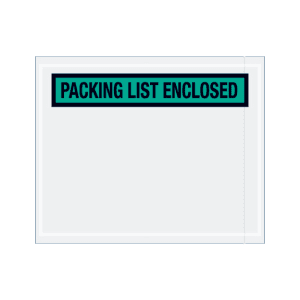 Partners Brand "Packing List Enclosed" Envelopes, Panel Face, 4 1/2in x 5 1/2in, Green, Pack Of 1,000