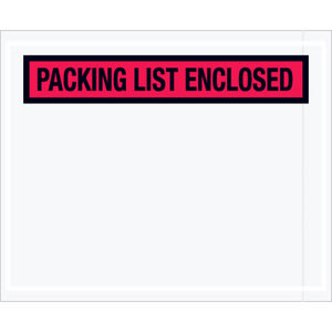 Partners Brand "Packing List Enclosed" Envelopes, Panel Face, 4-1/2in x 5-1/2in, Red, Pack Of 1,000