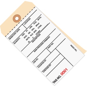 B O X Packaging Manila Inventory Tags, 2-Part Carbonless, 0-499, Box Of 500
