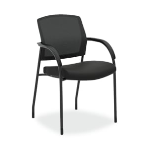 HON Lota Stacking Multi-Purpose Side Chair, Fixed Loop Arms, Black
