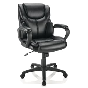 Realspace Mayhart Vinyl Mid-Back Task Office Chair, Black, BIFMA Compliant