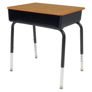 Lorell Classroom Student Book Box Student Desk, 18inW, Medium Oak, Carton of 2