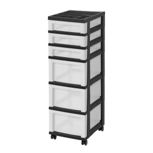 Iris Mini Chest, 6 Drawers, 67 Qt, Black
