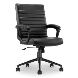 Click365 Transform 3.0 Ergonomic Vegan Leather Mid-Back Managers Chair, Black