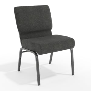 Flash Furniture HERCULES Series 21inW Stackable Church Chair, Dark Gray/Silvervein