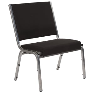 Flash Furniture HERCULES Fabric Armless Bariatric Medical Reception Chair With Antimicrobial Protection, Black/Silvervein