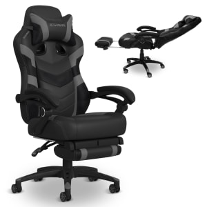 RESPAWN 110 Pro Gaming Chair, With Footrest & Headrest Pillow, Grey, RSP110V2GRY