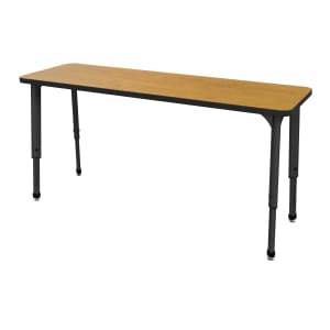 Marco Group Apex Series 2-Student Adjustable 660inW Student Desk, Rectangle, Solar Oak/Black