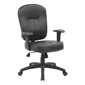 Boss Office Products Bonded Leather Mid-Back Task Chair, Black