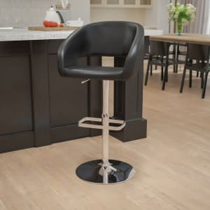 Flash Furniture Contemporary Adjustable Bar Stool, Black, CH122070BK