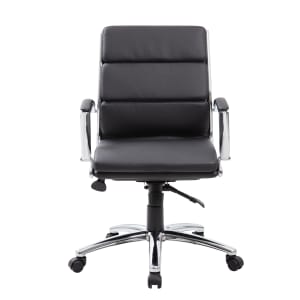Boss Office Products CaressoftPlus Mid-Back Chair, Black
