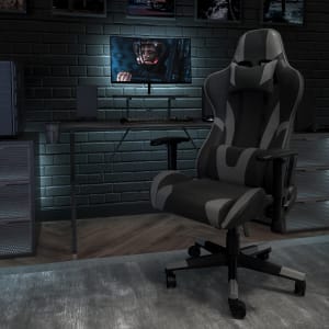 Flash Furniture X30 LeatherSoft Gaming Racing Chair, Gray/Black