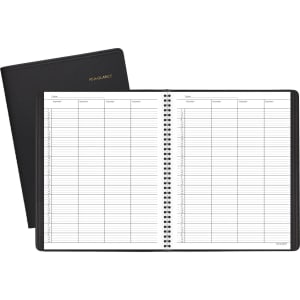 AT-A-GLANCE 4-Person Group Undated Daily Appointment Book, 8 1/2in x 11in, 30% Recycled, Black (8031005)