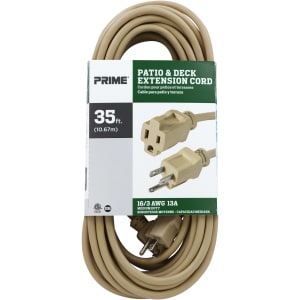 Prime 16/3 SJTW Landscape Extension Cord, 35', Beige, EC884627