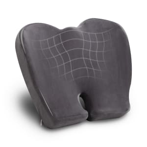 Mind Reader Ergonomic Pressure Relief Seat Cushion, Memory Foam, 4inH x 16-3/4inW x 18inL, Gray