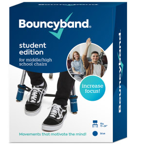 Bouncyband Chair Band for Middle/High School Desks, 5-1/4in x 2-5/8in, Blue