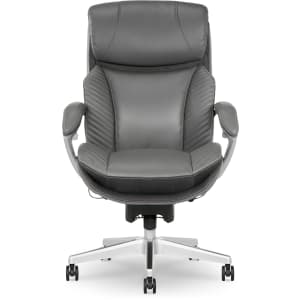 Serta iComfort i6000 Big & Tall Ergonomic Bonded Leather High-Back Executive Office Chair, Gray/Silver