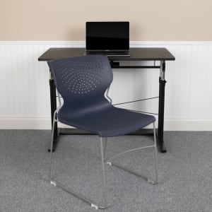 Flash Furniture HERCULES Series Full-Back Stack Chairs, Blue, Set Of 5 Chairs