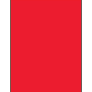 Tape Logic Permanent Labels, LL185RD, Rectangle, 8 1/2in x 11in, Fluorescent Red, Case Of 100