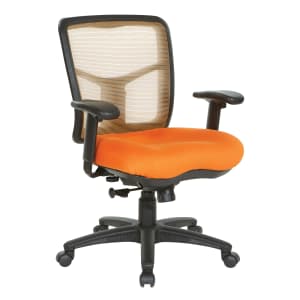 Office Star Pro-Line II Air Mist Ergonomic Mesh Mid-Back Manager Chair, Orange