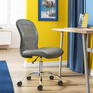 Serta Essentials Mid-Back Computer Chair, Productivity Gray/Chrome