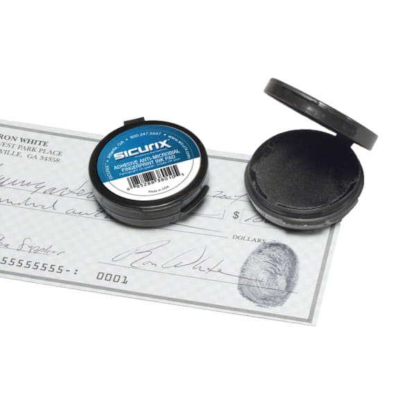 Baumgartens Fingerprint Ink Pad, 1 7/8in x 1 7/8in x 1/2in, Black/Black Ink