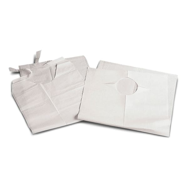 Medline Adult Tissue/Poly Backed Disposable Bibs, 19in x 35in, Case Of 150