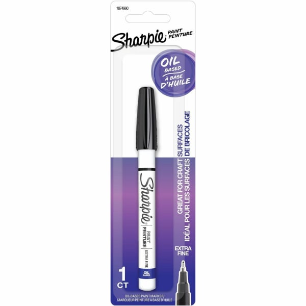 Sharpie Oil-Based Paint Marker - Extra Fine Marker Point - Black Ink - Oil Based - Metal Barrel