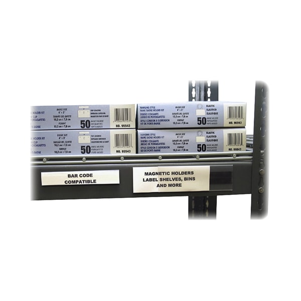 C-Line Hol-Dex Magnetic Shelf/Bin Label Holder, 6in x 2in, Clear