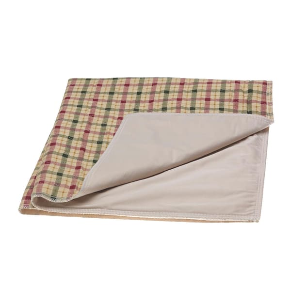 Medline Triumphant Reusable Underpads, 34in x 36in, Tan Plaid, Case Of 12