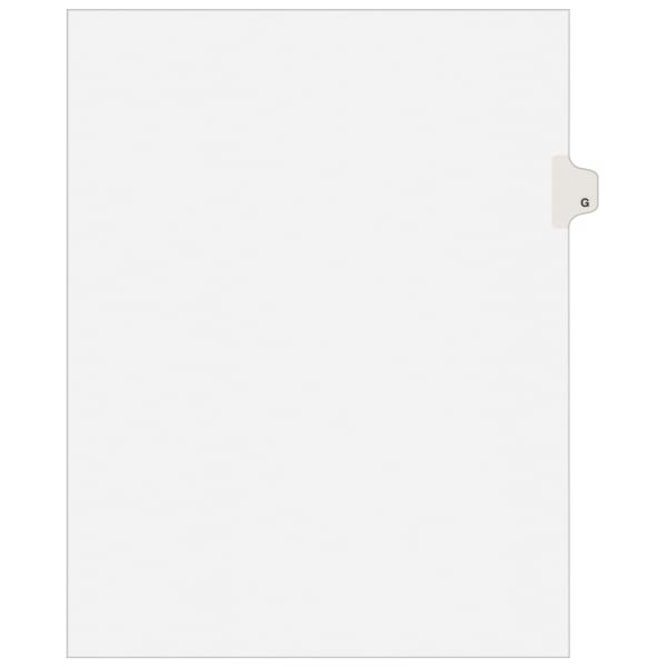 Avery 30% Recycled Side-Tab Legal Exhibit Dividers, Tab Title G, Pack Of 25