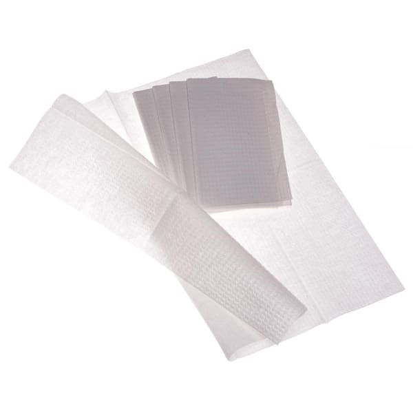 Medline 2-Ply Tissue/Poly Professional Towels, 17in x 19in, White, Roll Of 500 Sheets