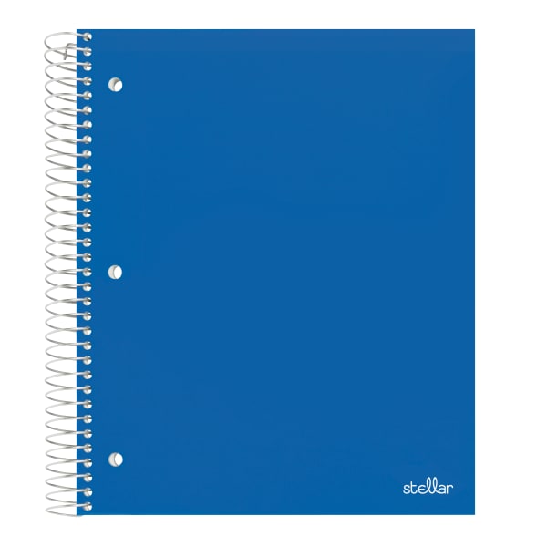 Office Depot Brand Stellar Poly Notebook, 8-1/2in x 11in, 3 Subject, College Ruled, 150 Sheets, Blue
