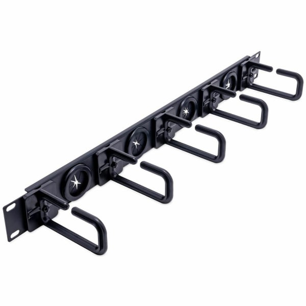 StarTech.com 1U 19in Cable Management Organizer - D Ring Hook Network/Server Rack Cord Manager - Data Center Horizontal Wire Panel - 1U 19in cable management organizer - D ring hook horizontal
