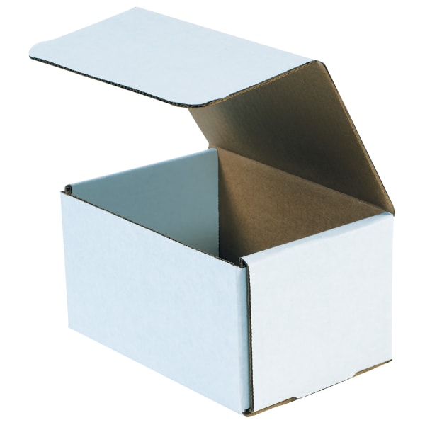 Partners Brand Corrugated Mailers 8in x 6in x 5in, White, Bundle of 50