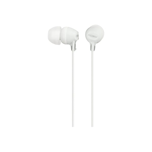 Sony Wired In-Ear Earbuds, White, MDREX15LP/W