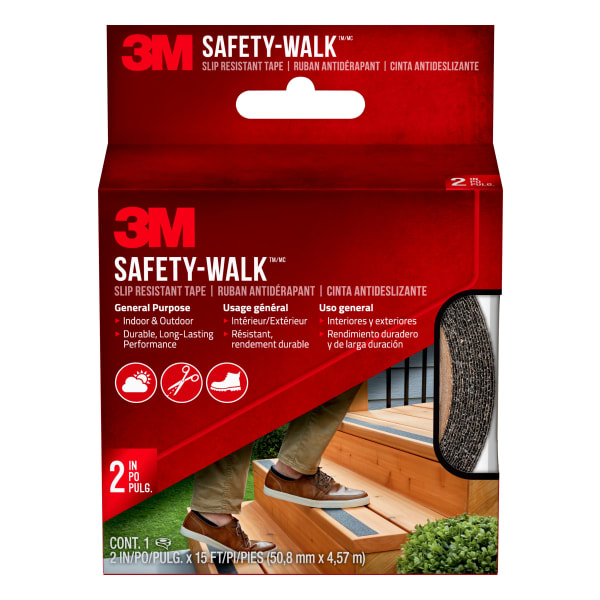 3M Safety-Walk Slip Resistant Tape, 610B-R2X180, Black, 2 in x 15 ft