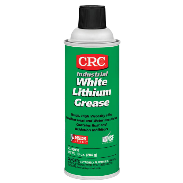 CRC NLGI Grade 2 Lithium Grease, 16 Oz Aerosol Cans, White, Pack Of 12 Cans
