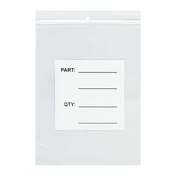 Office Depot Brand 4 Mil Parts Bags w/ Hang Holes, 12in x 15in, Clear, Case Of 500