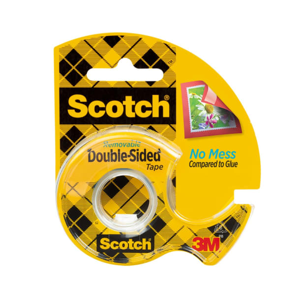 Scotch Double Sided Tape, Permanent, 1 Tape Roll with Dispenser, 3/4 in x 400 in, Home Office Supplies and School Supplies for College and Classrooms