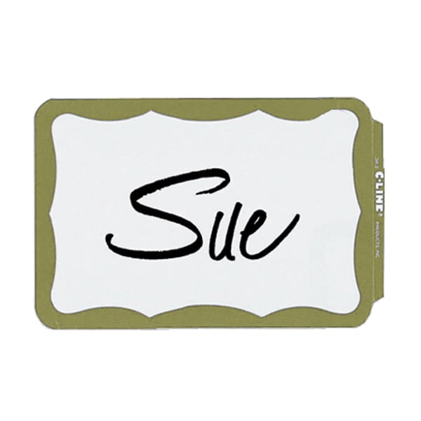 Maco Name Badges, Gold Border, Pack Of 100