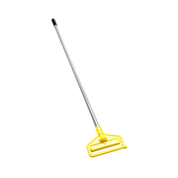 Rubbermaid Invader Fiberglass Side-Gate Mop Handle, 60in, Gray/Yellow