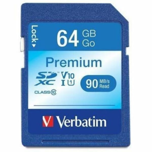 Verbatim Premium UHS-I Class 10 SDXC Memory Card, 64GB