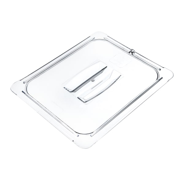 StorPlus 1/2-Size Plastic Handled Lids, 7/8inH x 10 3/8inW x 12 3/4inD, Clear, Pack Of 6